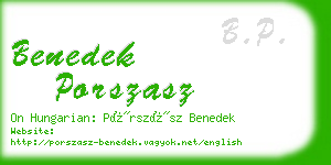 benedek porszasz business card